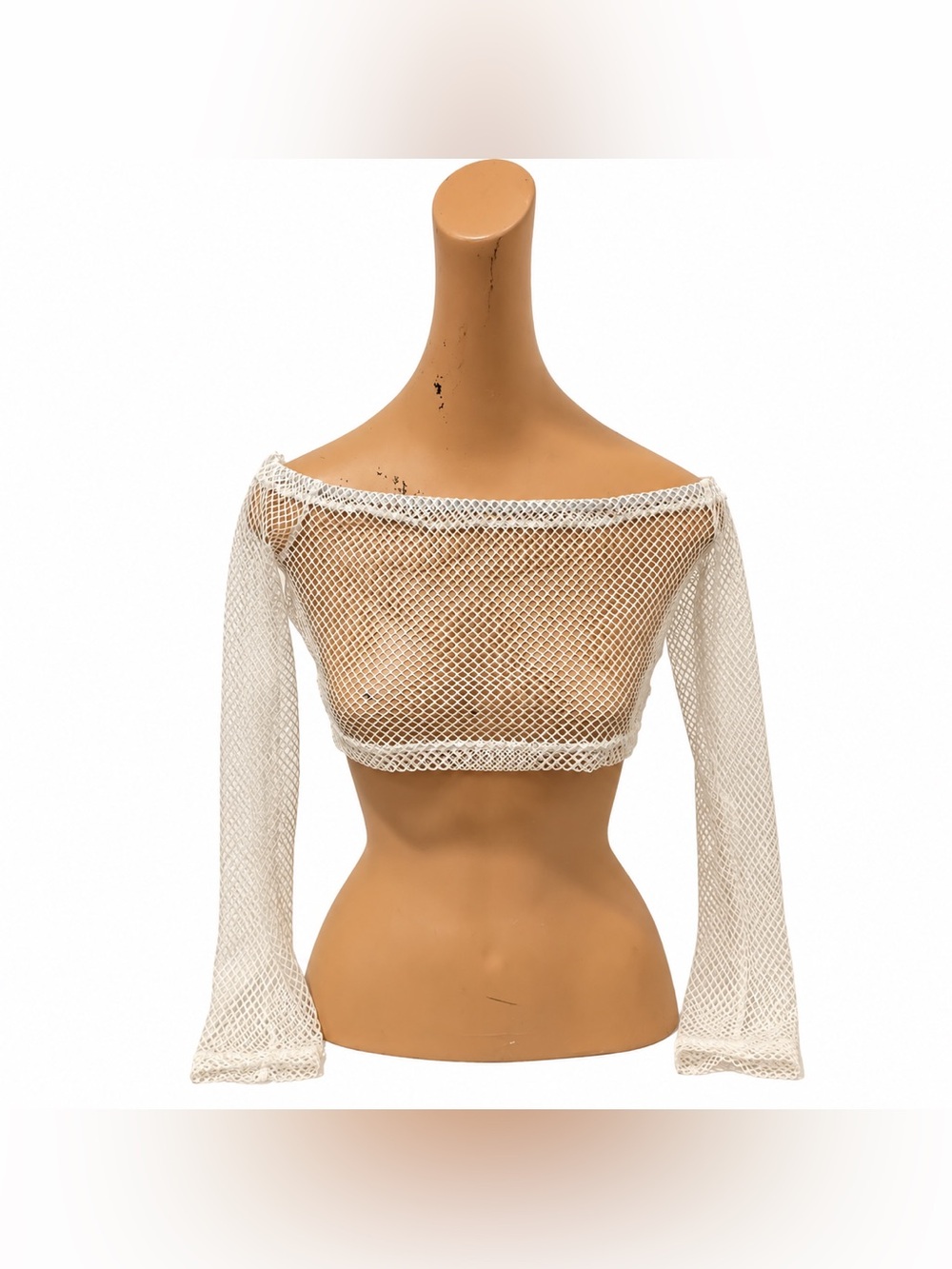Sexy White Mesh Netted Croptop